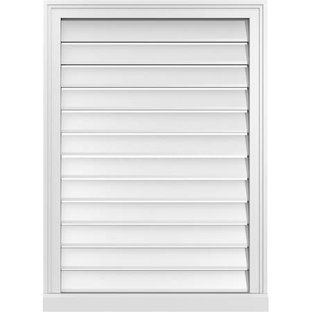 Ekena Millwork Vertical Surface Mount PVC Gable Vent: Functional, w/ 2"W x 2"P Brickmould Sill Frame, 26"W x 36"H GVPVE26X3603SF